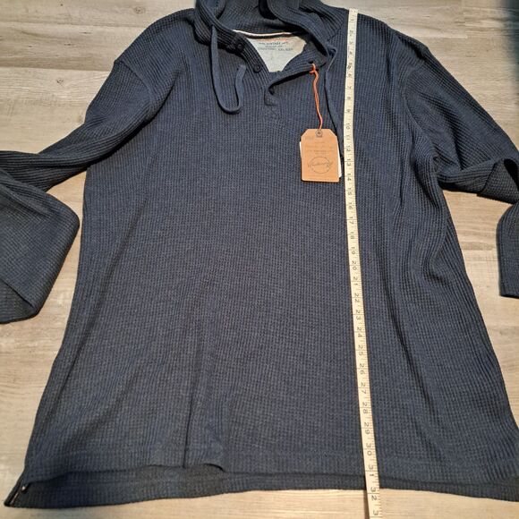Weatherproof Vintage Men's Blue Long Sleeved Waffle Hoodie Sweater Size XXL - Picture 6 of 9